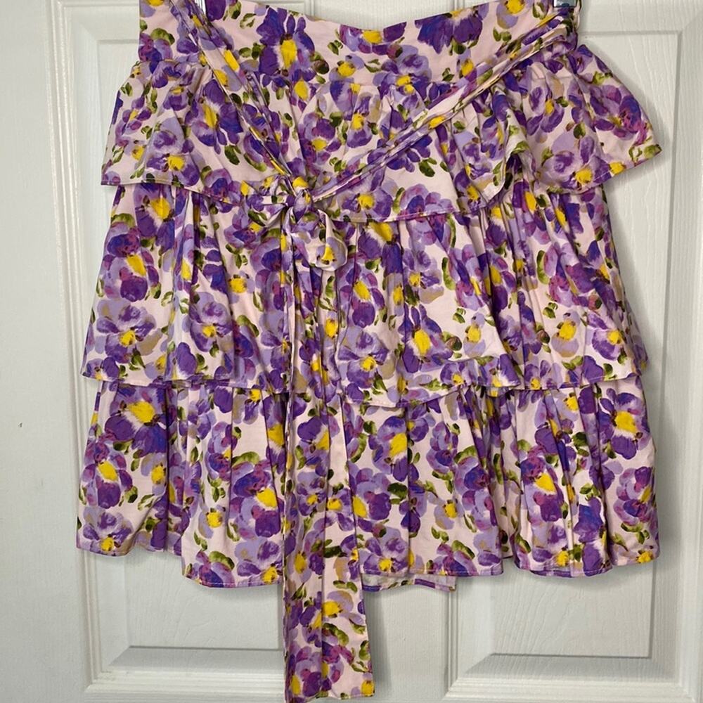 Skirt Tiered with belt Time and Tru purple, pink and yellow ruffle skirt. SZ XSM
